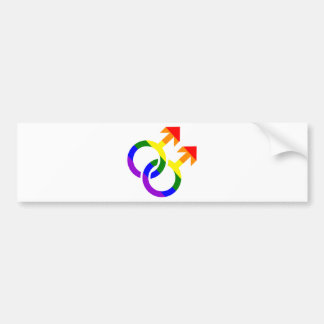 Gay male rainbow bumper sticker