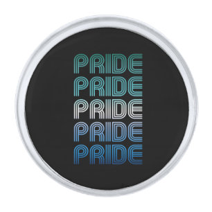 Gay Male Retro Pride Pride Silver Finish Lapel Pin