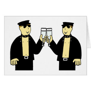 Gay Male Wedding Couple Congratulations, Cartoon. Cards