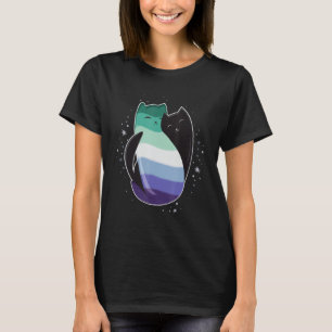 Gay Man Cat Flag LGBT Male Black Yin Yang Cat LGBT T-Shirt