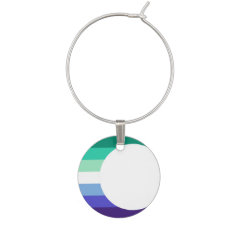 Gay Man Pride Flag Crescent Moon MLM LGBTQ+  Wine Charm