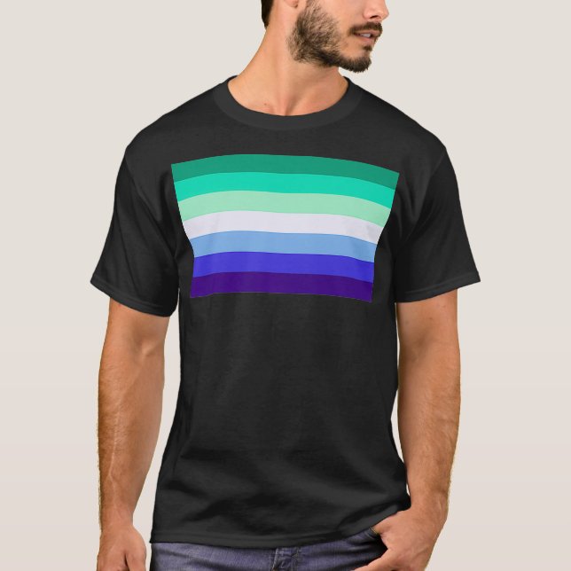 Gay Man Pride Flag MLM Men LGBTQ Premium  T-Shirt (Front)