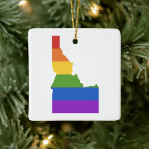 Gay Map of USA   State of Idaho Ceramic Ornament