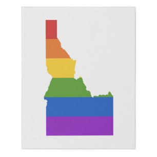 Gay Map of USA State of Idaho Faux Canvas Print