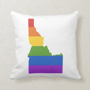 Gay Map of USA State of Idaho Throw Pillow