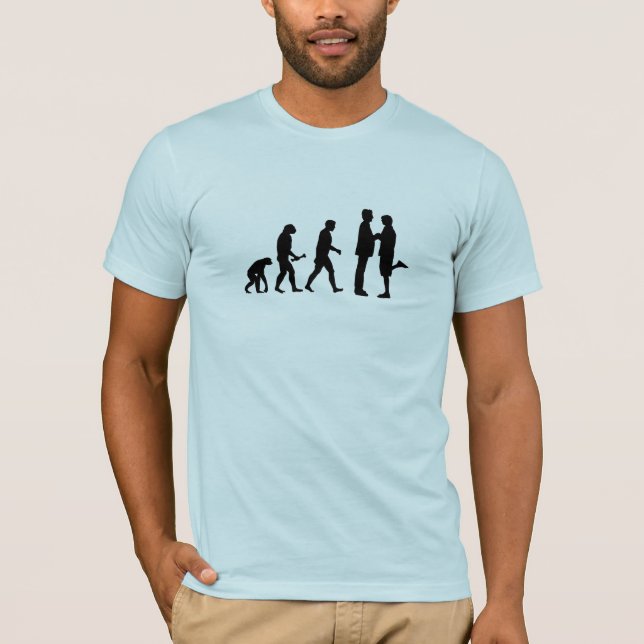 Gay Marriage Evolution T-Shirt (Front)