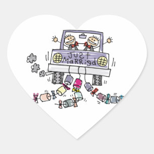 Gay Marriage Groom Just Married Heart Sticker