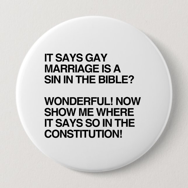 GAY MARRIAGE IS A SIN IN THE BIBLE BUTTON (Front)