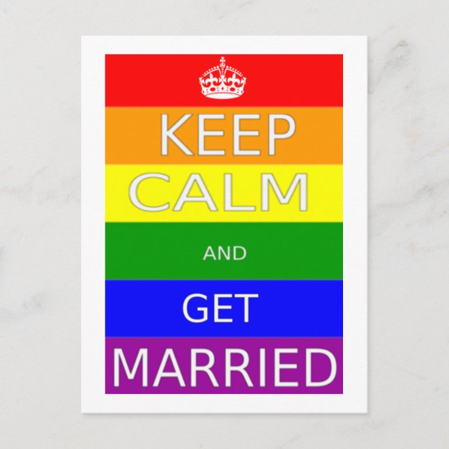 Gay Marriage Keep calm and Get Married - Postcards (Front)