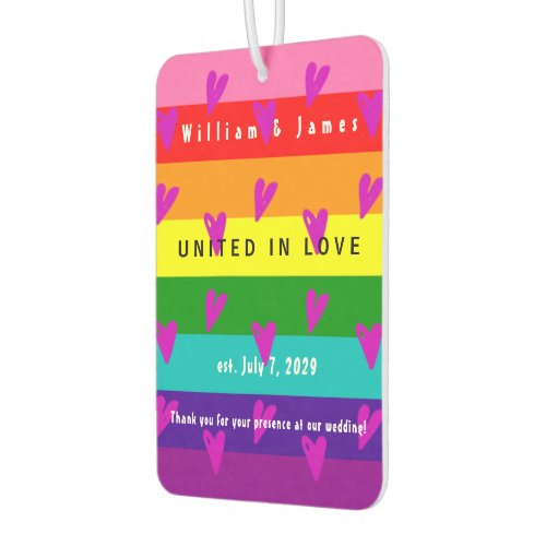 Gay Marriage LGBTQ Wedding Thank You Air Freshener