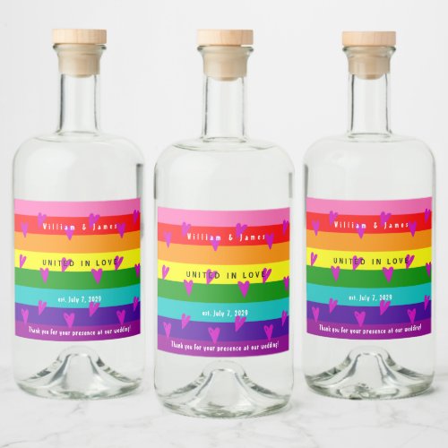 Gay Marriage LGBTQ Wedding Thank You Liquor Bottle Label