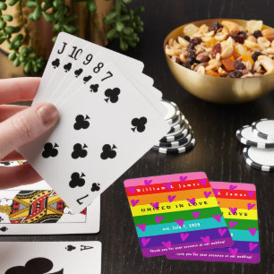 Gay Marriage LGBTQ Wedding Thank You Poker Cards