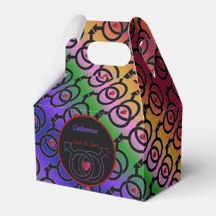 Gay Marriage Love Is Love Rainbow Gable Favor Box