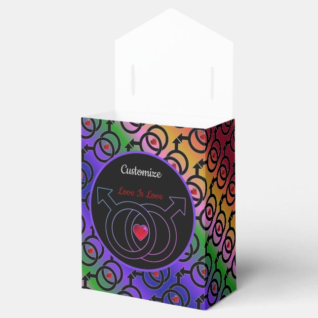 Gay Marriage Love Is Love Rainbow Tent Favor Box (Opened)