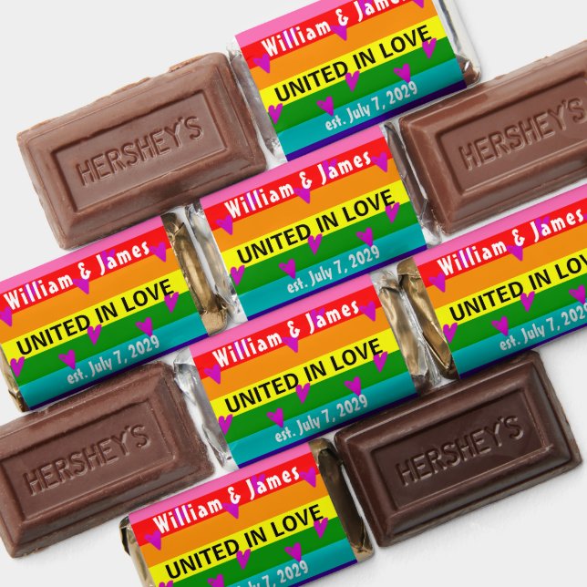 Gay Marriage Rainbow Flag Original 8 Stripes LGBTQ Hershey's Miniatures (Assorted)