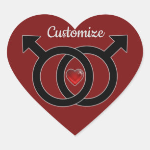Gay Marriage Red Heart Sticker