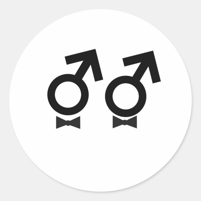Gay Marriage T-shirt Classic Round Sticker (Front)