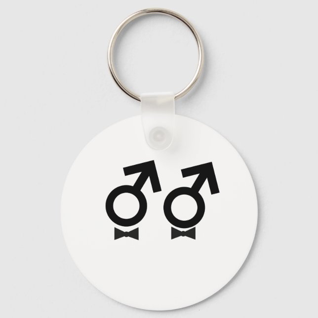 Gay Marriage T-shirt Keychain (Front)