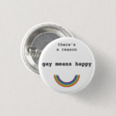 Gay Means Happy Pinback Button | Zazzle