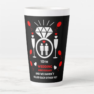 Gay Men 10th Wedding Anniversary   Latte Mug
