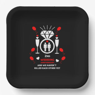 Gay Men 2nd Wedding Anniversary Paper Plates