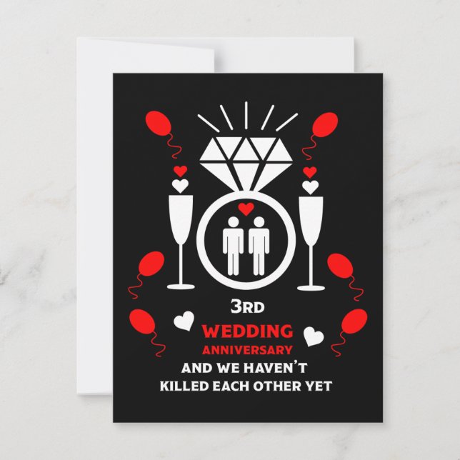 Gay Men 3rd Wedding Anniversary  (Front)