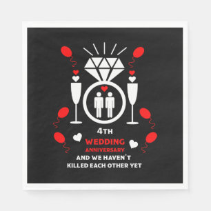 Gay Men 4th Wedding Anniversary Napkins