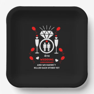 Gay Men 4th Wedding Anniversary Paper Plates