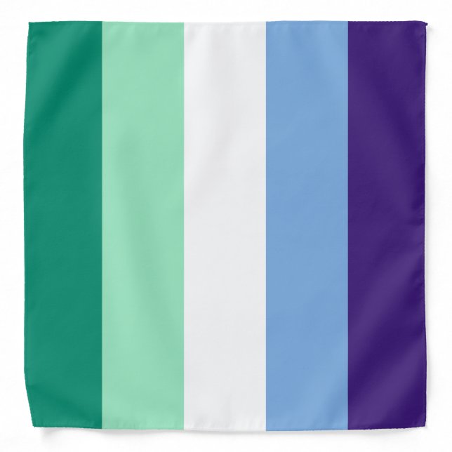 Gay Men 5 Stripe Pride Flag Bandana (Front)