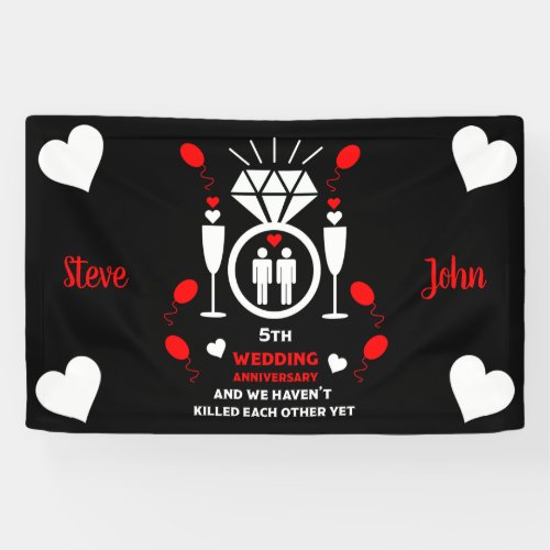 Gay Men 5th Wedding Anniversary   Banner