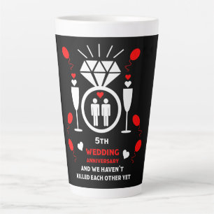 Gay Men 5th Wedding Anniversary Latte Mug