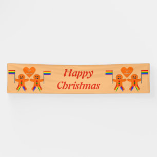 Gay Men Christmas Gingerbread Couple Custom Banner