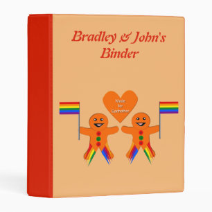 Gay Men Christmas Gingerbread Couple Custom Mini Binder