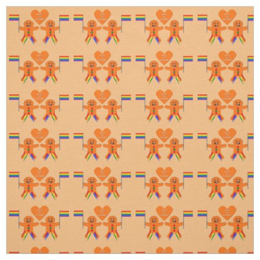 Gay Men Christmas Gingerbread Couple Fabric