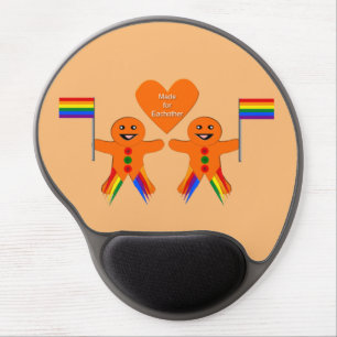 Gay Men Christmas Gingerbread Couple Gel Mouse Pad