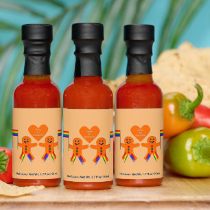 Gay Men Christmas Gingerbread Couple Hot Sauces