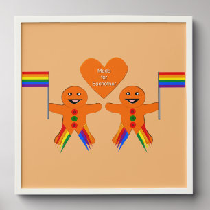 Gay Men Christmas Gingerbread Couple Peel And Stick Photo Tile