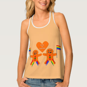 Gay Men Christmas Gingerbread Couple Tank Top