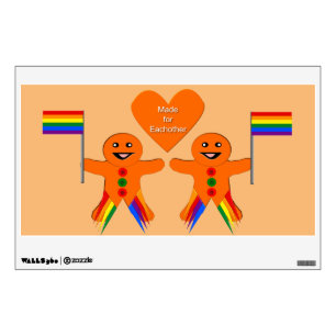 Gay Men Christmas Gingerbread Couple Wall Decal
