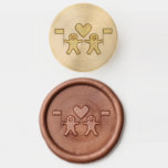 Gay Men Christmas Gingerbread Couple Wax Seal Stamp<br><div class="desc">This awesome Christmas wax seal stamp features a digital art image of a cute gingerbread Gay Male couple. The gingerbread men have rainbow colored fringes on their legs that matches the colors of the pride flag. They have green and red buttons and are each waving a rainbow colored flag. Both...</div>