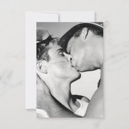 GAY MEN KISSING LGBTQ THANK YOU CARD