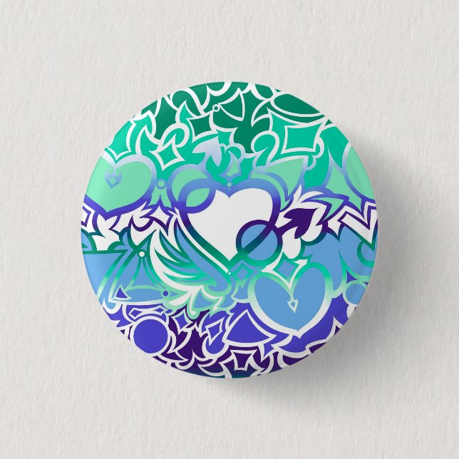 Gay Men MLM Pride Squiggle Button (Front)