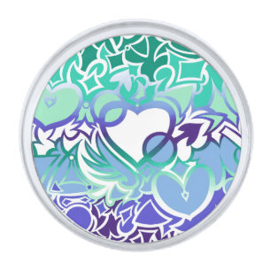 Gay Men MLM Pride Squiggle Silver Finish Lapel Pin