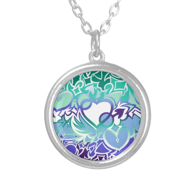 Gay Men MLM Pride Squiggle Silver Plated Necklace (Front)