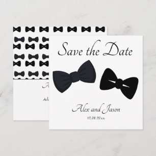 Gay men Modern  Black White Save the  Date Wedding