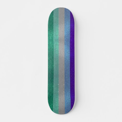 Gay Men Pride Flag Glitter Sparkles LGBTQ Skateboard