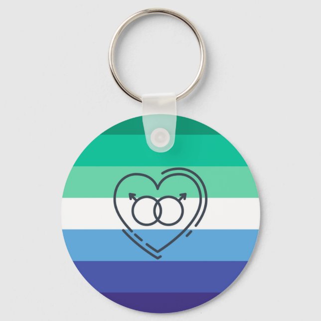 Gay men pride flag  keychain (Front)