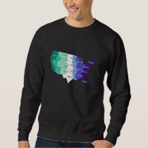 Gay Men Pride Flag with USA Map Gay American LGBTQ Sweatshirt