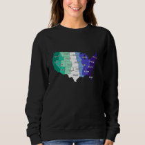 Gay Men Pride Flag with USA Map Gay American LGBTQ Sweatshirt