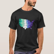Gay Men Pride Flag with USA Map Gay American LGBTQ T-Shirt